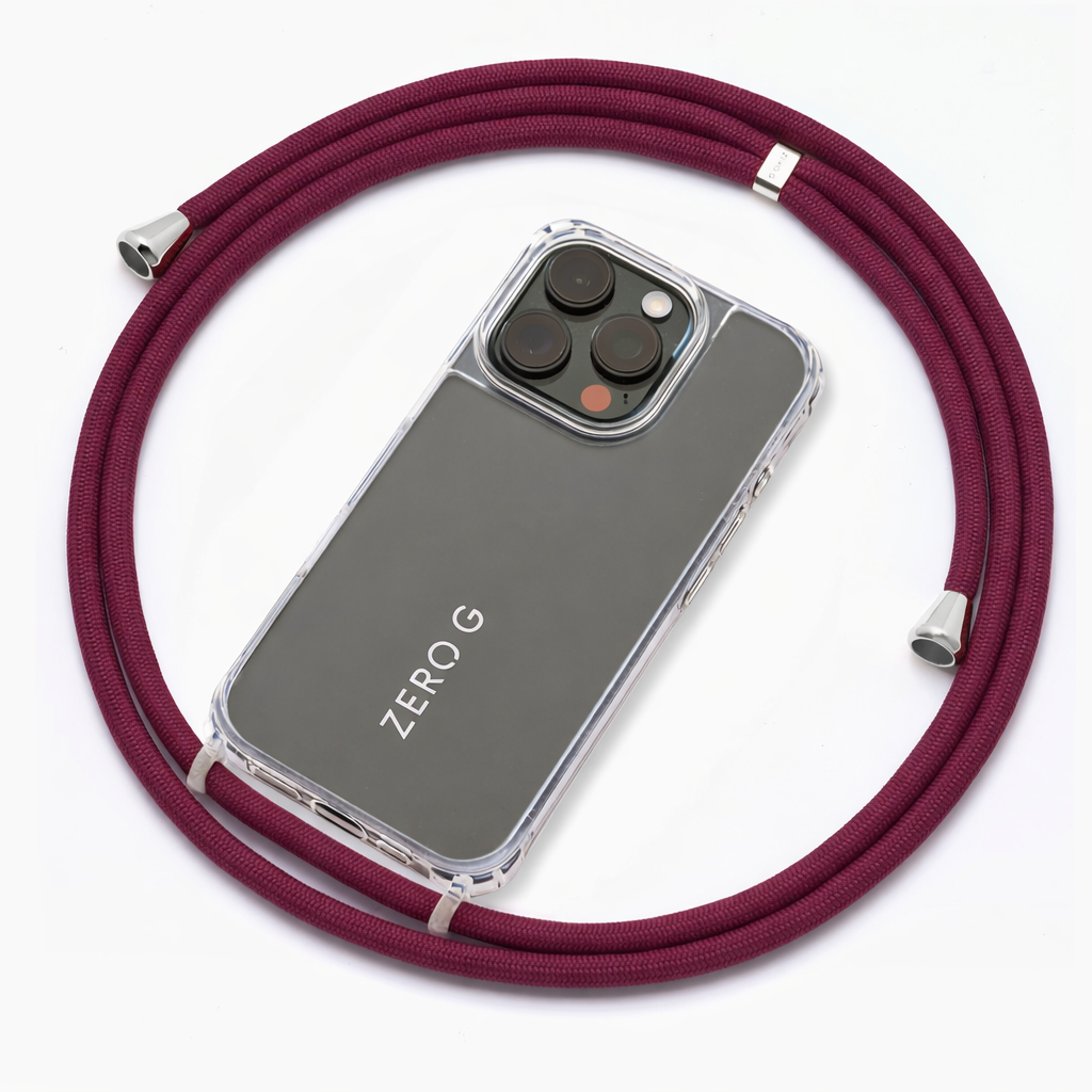 "Wild Berries" Handykette für Apple iPhone 16 (Bordeaux-Rot)