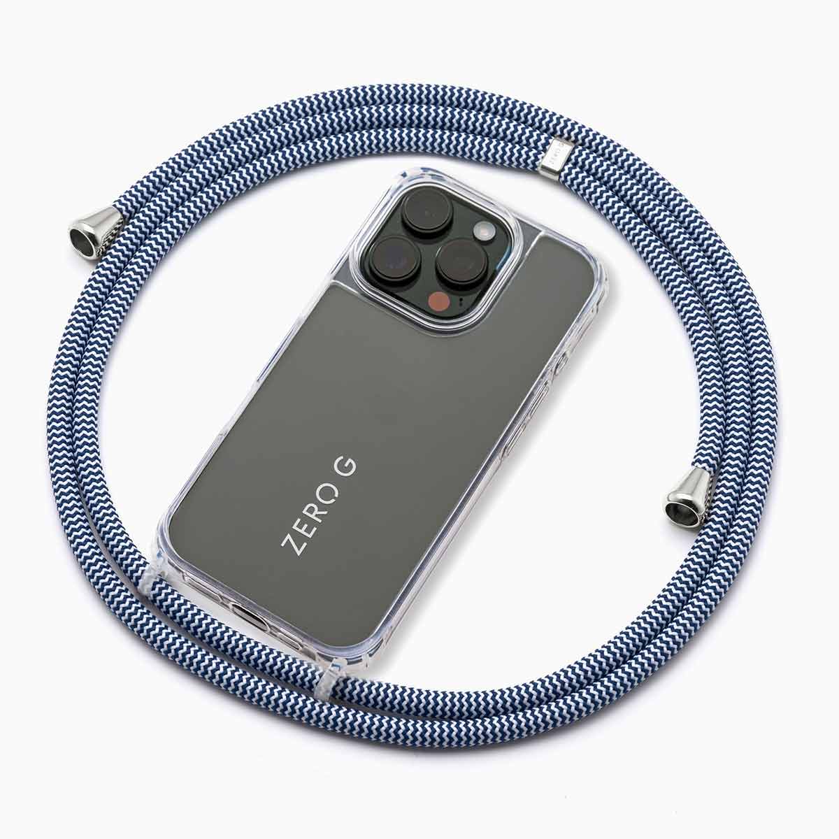 "Ahoi" Handykette für Apple iPhone 16 Pro (blau/weiss)