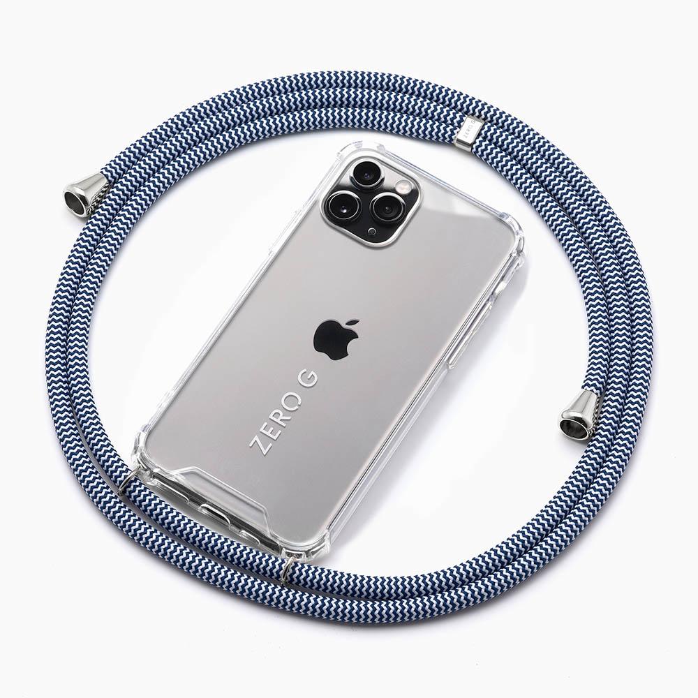 "Ahoi" Handykette für Apple iPhone 16 Pro (blau/weiss)