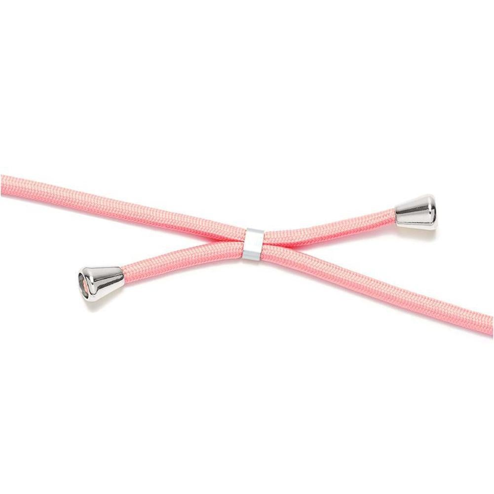 Rosane Kordel mit silbernem Slider und Endstücken.