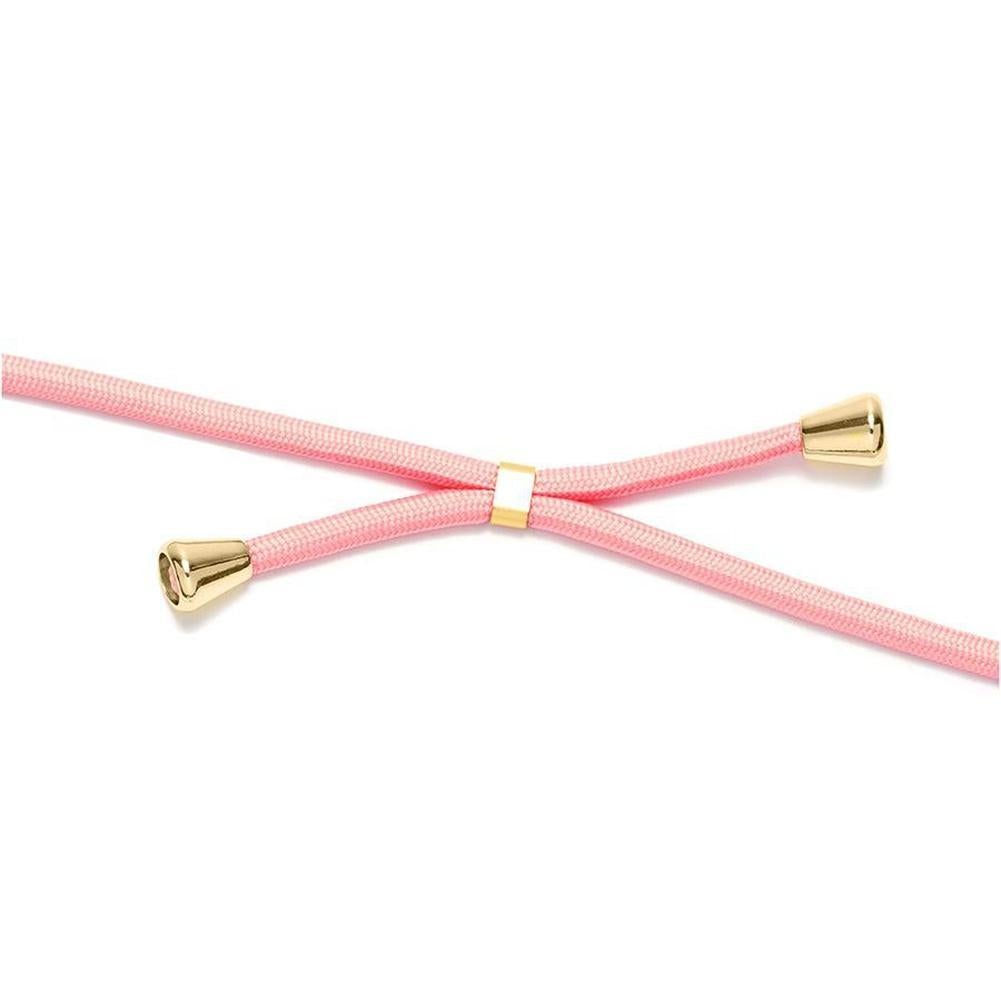 Rosane Kordel mit goldenem Slider und Endstücken.