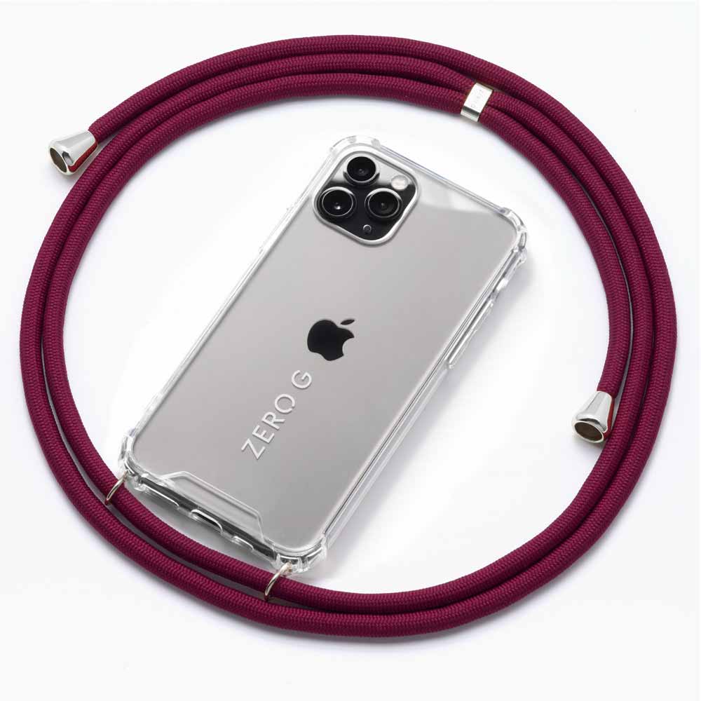 "Wild Berries" Handykette für Apple iPhone 15 Plus (Bordeaux-Rot)