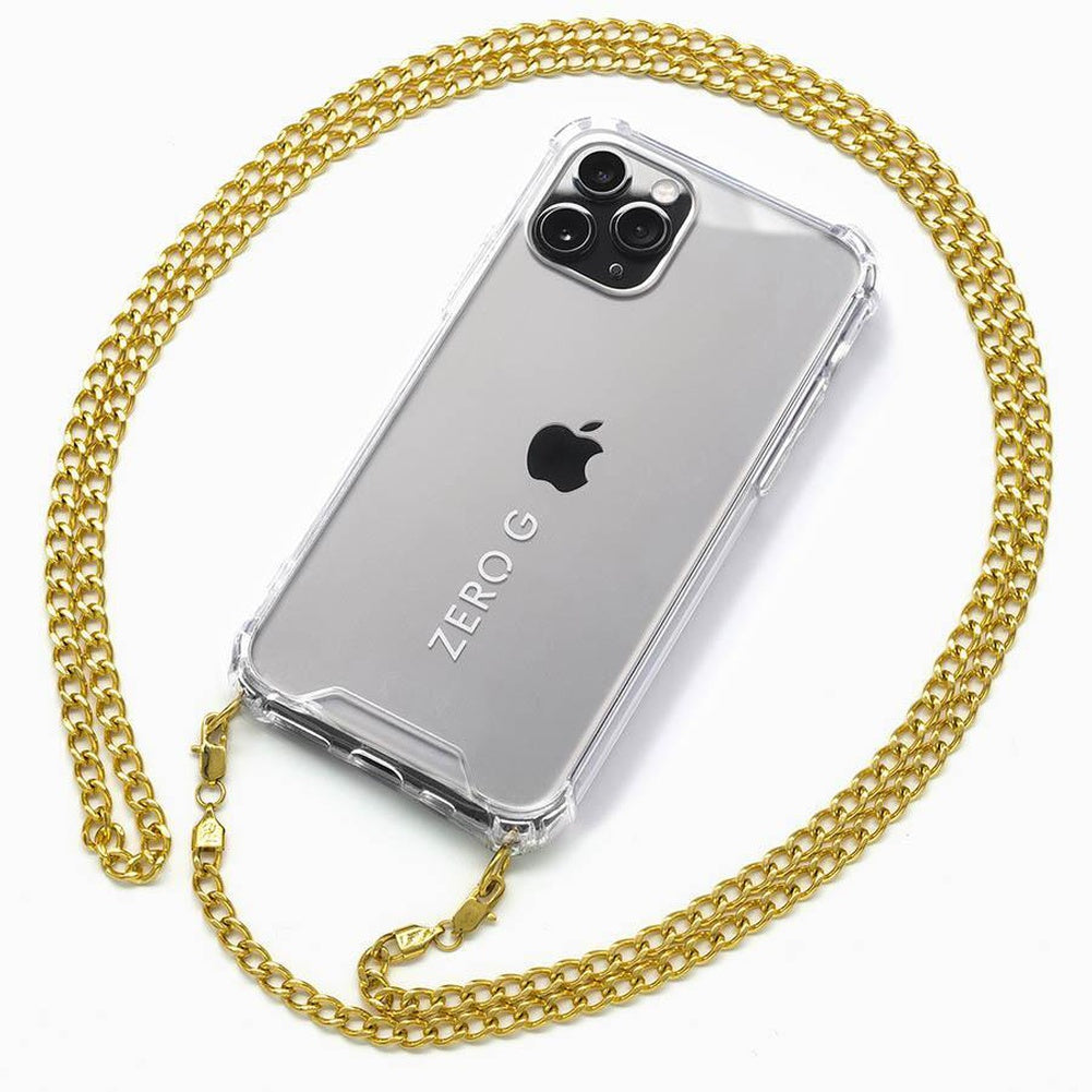 iPhone mit goldener Metall-Handykette